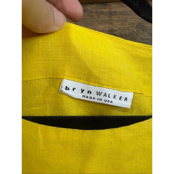 Bryn Walker lagenlook oversized linen yellow top size Medium - Picture 4 of 9